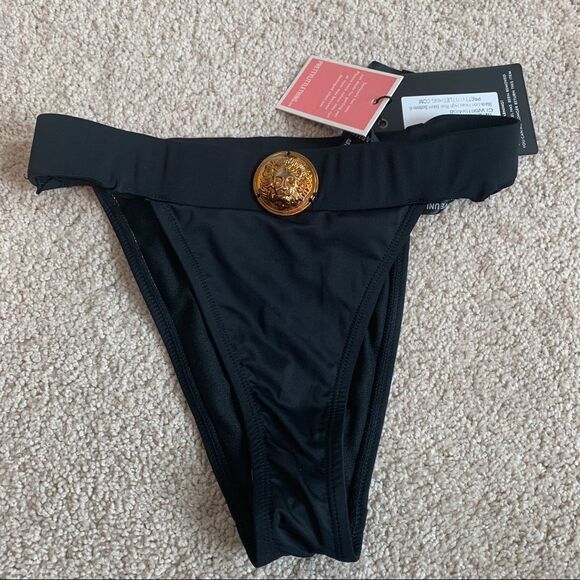 Pretty little thing black lion head High rise bikini bottom Sz 2 NWT - Picture 5 of 10